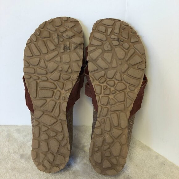 San Giorgio Wine Criss Cross Leather Strap Summer Sandals Size 9 - Picture 10 of 10